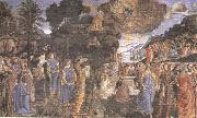 Cosimo Rosselli and Assistants,Moses receiving the Tablets of the Law and Worship of the Golden Calf Sandro Botticelli